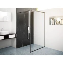 Baliv Duschabtrennung Walk-In DUK-120.81 120 Cm X 195 Cm Schwarz -Badarmaturen Verkauf 110997 AB02 190221 L RET01