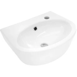 AquaSu Handwaschbecken Facila 40 Cm Weiß Hahnloch Rechts