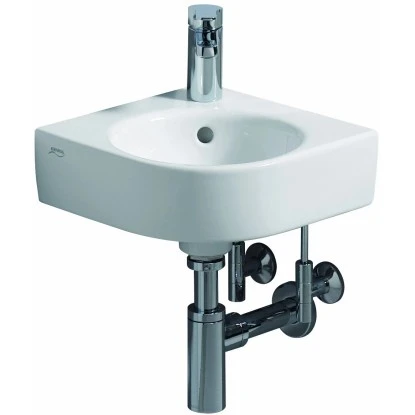 Geberit Eck-Handwaschbecken Renova Compact 45 Cm WeißHl Und ÜL 4 Geberit Eck-Handwaschbecken Renova Compact 45 Cm WeißHl Und ÜL – Bild 2