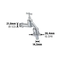 LUX Auslaufventil Mit Rückflussverhinderer 18,6 Mm (1/2") -Badarmaturen Verkauf 168719 VM01 280817 501x336