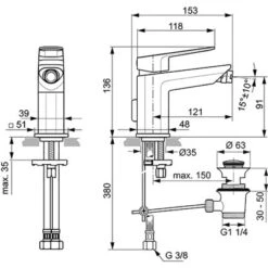 Ideal Standard Bidetarmatur Tonic II Chrom 13 Ideal Standard Bidetarmatur Tonic II Chrom -Badarmaturen Verkauf 188772 3049 6