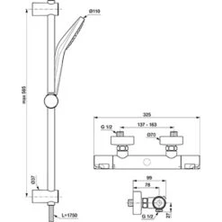 Ideal Standard Duschsystem Ceratherm T50 Aufputz Brausestange 600 Mm Chrom 17 Ideal Standard Duschsystem Ceratherm T50 Aufputz Brausestange 600 Mm Chrom -Badarmaturen Verkauf 189290 3049 8