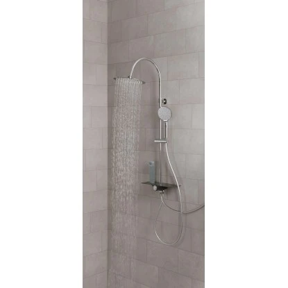 Schütte Überkopf-Brauseset Aquastar Verstellbar Chrom-Anthrazit 4 Schütte Überkopf-Brauseset Aquastar Verstellbar Chrom-Anthrazit – Bild 2