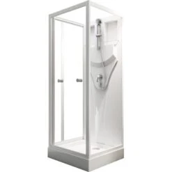 Schulte Komplettduschkabine Juist Mit Schiebetür Weiß 210x80x80 Cm -Badarmaturen Verkauf 32020 2053 4060991009730 1 3