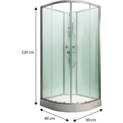 Schulte Komplettduschkabine Kreta II Alu-Natur Hellgrün 89x89x202 Cm 5 Schulte Komplettduschkabine Kreta II Alu-Natur Hellgrün 89x89x202 Cm – Bild 3
