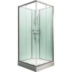 Schulte Komplettduschkabine Korfu II Alu-Natur Hellgrün 89x89x202 Cm -Badarmaturen Verkauf 32020 2053 4060991009815 1 1