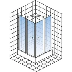 Schulte Eckeinstieg Mit Drehfalttür Garant Echtglas Chrom-Optik 90 Cm X 90 Cm -Badarmaturen Verkauf 32020 2053 4060991033902 5