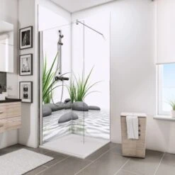 Schulte ExpressPlus Duschrückwand DecoDesign "Zen Steine & Gras" 210 X 90 Cm -Badarmaturen Verkauf 32020 2053 4060991036682 7