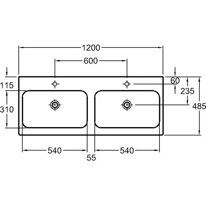 Geberit Doppelwaschbecken ICon 120 Cm Weiß 6 Geberit Doppelwaschbecken ICon 120 Cm Weiß – Bild 4