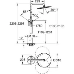 Grohe Einhand-Brausebatterie Essence Freistehendes Duschsystem Chrom -Badarmaturen Verkauf 4005176371509 4520 5