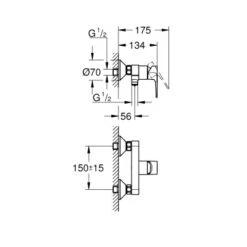 Grohe QuickFix Duscharmatur Start Loop Für Die Wandmontage -Badarmaturen Verkauf 4005176555930 23354001 5