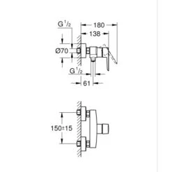 Grohe QuickFix Einhand-Duschbatterie Start Schwarz -Badarmaturen Verkauf 4005176782060 4520 VM 01