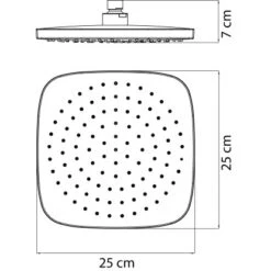 AquaSu Kopfbrause Olivia Eckig 25 X 25 Cm Chrom -Badarmaturen Verkauf 4006596722773 722773 47