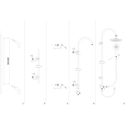 AquaSu Duschsystem Pitus Mit 4 Strahlarten Rund Chrom 5 AquaSu Duschsystem Pitus Mit 4 Strahlarten Rund Chrom – Bild 3