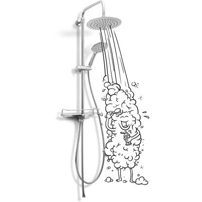 Baliv Überkopfbrause-Set KBS-8020 Chrom 4 Baliv Überkopfbrause-Set KBS-8020 Chrom – Bild 2