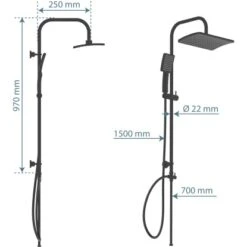 Schütte Duschsystem Mallorca Mit Kopf-und Handbrause Ohne Armatur Schwarz Matt -Badarmaturen Verkauf 4008431606668 2759 12