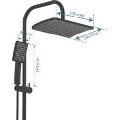Schütte Duschsystem Mallorca Mit Kopf-und Handbrause Ohne Armatur Schwarz Matt -Badarmaturen Verkauf 4008431606668 2759 13