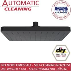 Wenko Kopfbrause ABS Kunststoff 17 X 25 Cm Schwarz -Badarmaturen Verkauf 4008838355442 1068 AI 04