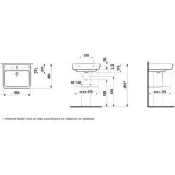 Laufen Waschtisch Pro A 55 Cm Weiß -Badarmaturen Verkauf 4014804400320 1709 VM 04