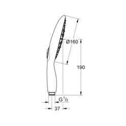 Grohe Handbrause Power & Soul 160 Chrom 4 Strahlarten -Badarmaturen Verkauf 402157 4520 GroheBrausen 3