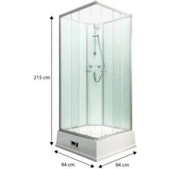 Schulte Komplettduschkabine Korfu II Mit Boiler Pumpe Alu-Natur Hellgrün -Badarmaturen Verkauf 4060991009792 2053 3 1