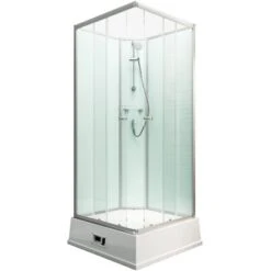 Schulte Komplettduschkabine Korfu II Mit Boiler Pumpe Alu-Natur Hellgrün -Badarmaturen Verkauf 4060991009792 2053 3