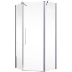 Schulte Fünfeckdusche Alexa Style 2.0 Alu-Natur Klar Glas Hell 192 Cm X 90 Cm