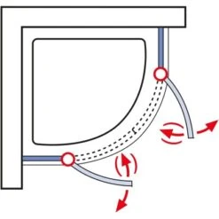 Schulte Runddusche Mit Drehtüren MasterClass BxTxH 80 X 80 X 200 Cm -Badarmaturen Verkauf 4060991028076 2053 03