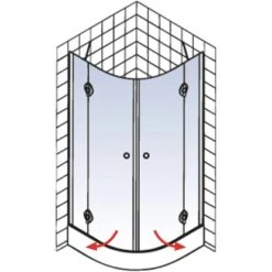 Schulte Runddusche Mit Drehtüren MasterClass BxTxH 80 X 80 X 200 Cm -Badarmaturen Verkauf 4060991028076 2053 04