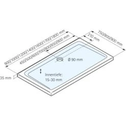 Schulte ExpressPlus Duschwanne Rechteck Extraflach Alpinweiß 75 X 90 Cm -Badarmaturen Verkauf 4060991044458 2053 5
