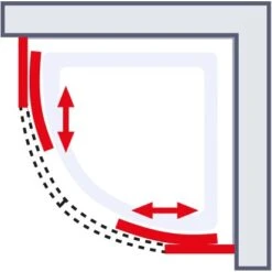Schulte Runddusche II Kristall/Trend Aluminiumprofilen BxTxH 80 X 80 X 185 Cm -Badarmaturen Verkauf 4060991051180 2053 03