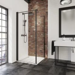 Schulte Alexa Style 2.0 Drehtür Inkl. Seitenwand BlackStyle 80 X 80 X 192cm