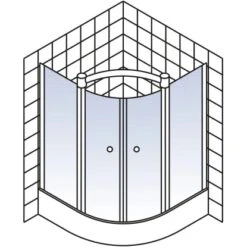 Schulte ExpressPlus Runddusche Garant Mit Duschwanne Alu Natur 200x90x90cm -Badarmaturen Verkauf 4060991055966 2053 5