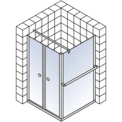 Schulte ExpressPlus Set Duschkabine Pendeltür Garant Mit Duschwanne 200x80cm -Badarmaturen Verkauf 4060991056017 2053 5