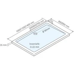Schulte ExpressPlus Duschwanne Eckig Extra-flach Mineralguss Asym. 90x100cm -Badarmaturen Verkauf 4060991056420 2053 3