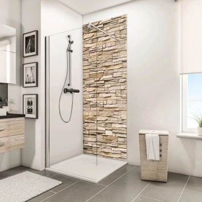 Schulte ExpressPlus Duschrückwand Dekor Stein Verblender- Hell 255 X 150 Cm 4 Schulte ExpressPlus Duschrückwand Dekor Stein Verblender- Hell 255 X 150 Cm – Bild 2