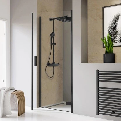 Schulte Drehtür Toura Nische Pendelbar Schwarz 200 X 90 Cm Klar Hell Anschlag R 3 Schulte Drehtür Toura Nische Pendelbar Schwarz 200 X 90 Cm Klar Hell Anschlag R