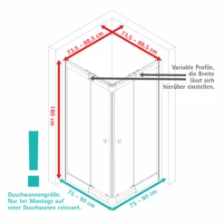 Schulte Eckeinstieg Mit Schiebetüren Sunny 180 Cm X 75-90 Cm Silber Klarglas -Badarmaturen Verkauf 4060991070167 2053 VM 01