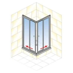 Schulte Eckeinstieg Mit Schiebetüren Sunny 180 Cm X 75-90 Cm Silber Klarglas -Badarmaturen Verkauf 4060991070228 2053 AI 01