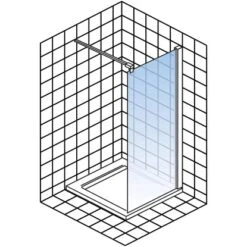Schulte Walk In Frontteil Alexa Style 2.0 Dekor Frame Mattschwarz 200 X 90 Cm -Badarmaturen Verkauf 4060991070884 2053 5