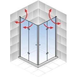 Schulte ExpressPlus Drehfalttür Als Eckeinstieg Montage Auf Fliese 200 X 90 Cm -Badarmaturen Verkauf 4060991076152 2053 AI 02