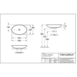 Villeroy & Boch Loop & Friends Aufsatzwaschbecken 58,5 Cm Pergamon Mit ÜL CPlus -Badarmaturen Verkauf 4123 vbtz 515100 515101 5 2