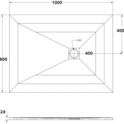 Ottofond Duschwanne Strato 100 Cm X 80 Cm X 2,4 Cm Anthrazit -Badarmaturen Verkauf 440898 3209 4