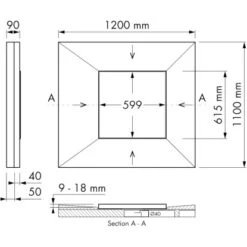 ESS Easy Drain Duschrinne DOT Square 61,5 X 61,5 Cm -Badarmaturen Verkauf 4848529 1709 tz