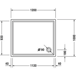 Duravit Duschwanne Starck Slimline 120 Cm X 100 Cm X 5,5 Cm Weiß -Badarmaturen Verkauf 492497 4123 duv d720123d