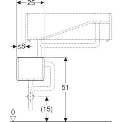 Geberit Gipsfangbecken Publica Unterteil 25 Cm Weiß -Badarmaturen Verkauf 515940 4123 das 762270 5