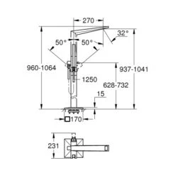 Grohe Wannenbatterie Allure Brilliant Bodenmontage Chrom -Badarmaturen Verkauf 518214 4520 1907992