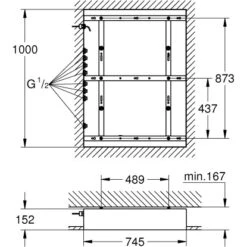 Grohe Rohbau-Set Rainshower F-Series 40" Chrom -Badarmaturen Verkauf 5185335 4520 2072619 1