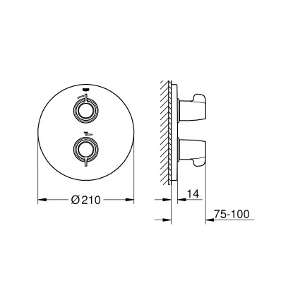 Grohe Thermostat-Brausebatterie Grohtherm Special Chrom 4 Grohe Thermostat-Brausebatterie Grohtherm Special Chrom – Bild 2