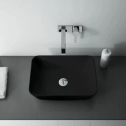 Maximus Aufsatzwaschbecken 45,5 Cm Reni Keramik Schwarz -Badarmaturen Verkauf 5907546859640 4807 3